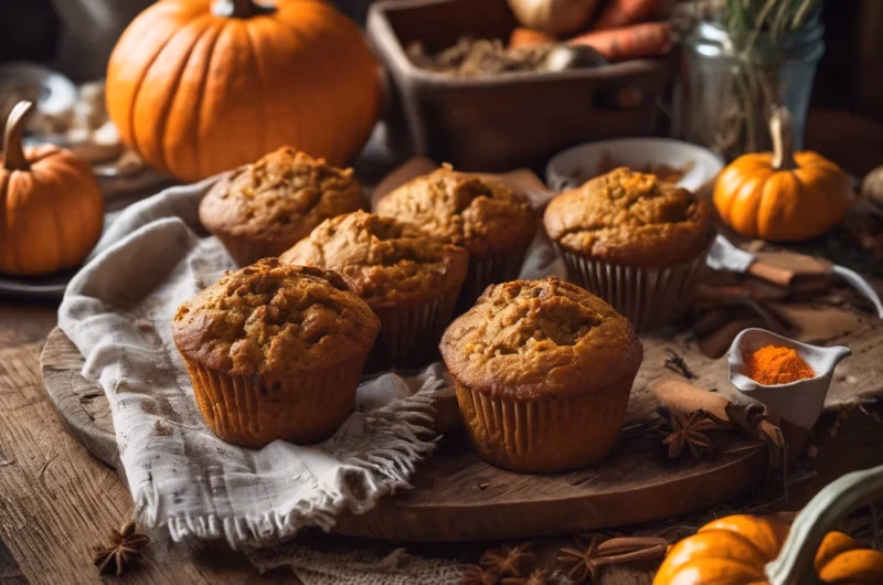 Yummy and Moist Carrot Pumpkin Muffins